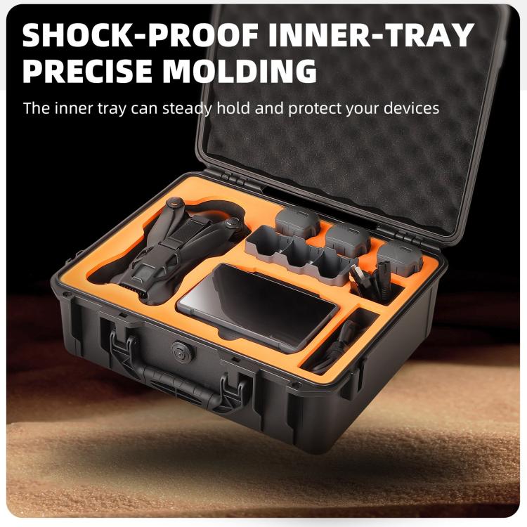 For DJI Mavic 4 Pro Sunnylife Safety Carrying Case Hard Travel Case Large Capacity Waterproof Shock-proof Box(Black) by Sunnylife