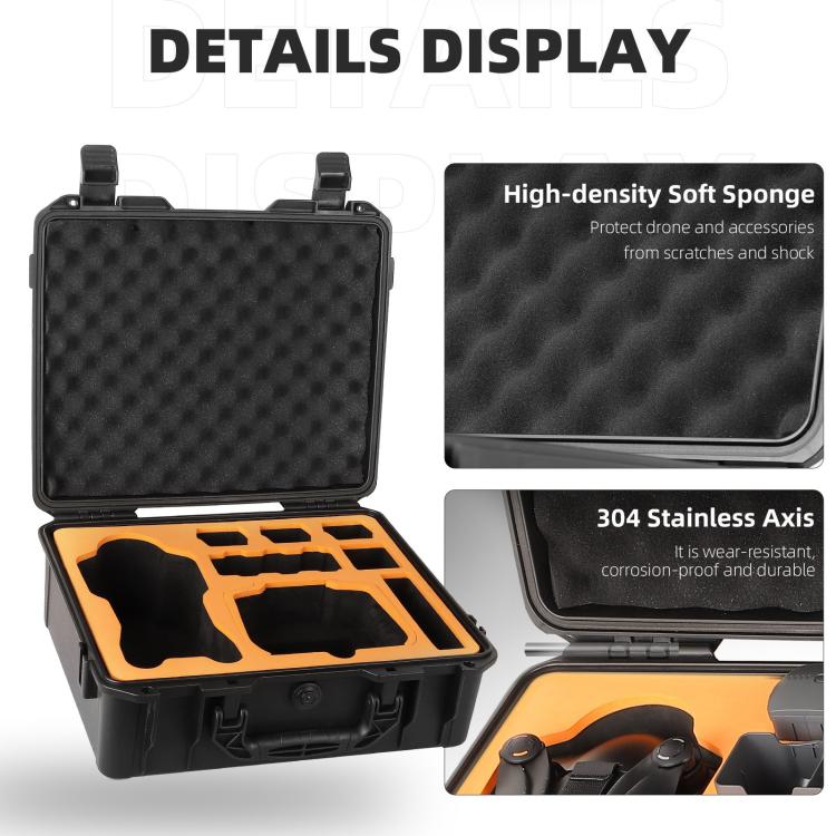 For DJI Mavic 4 Pro Sunnylife Safety Carrying Case Hard Travel Case Large Capacity Waterproof Shock-proof Box(Black) by Sunnylife