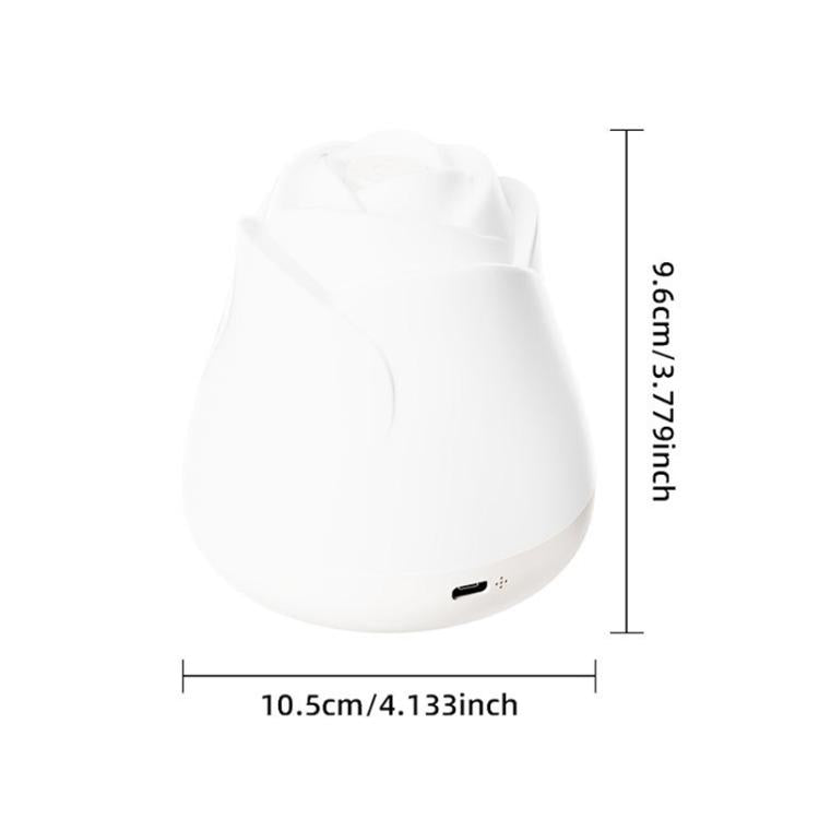 3W Rose Night Light Bedside Touch Sensor Ambient Lighting, Style:Rechargeable(White) by bashfashion