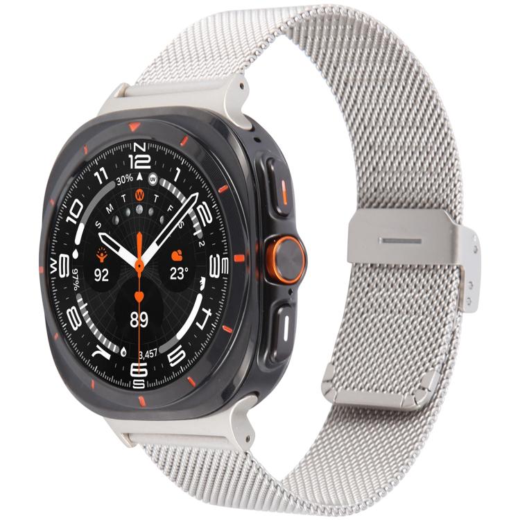 For Samsung Galaxy Watch Ultra 47mm / Ultra 2025 Milanese Integrated Buckle Metal Watch Band(Starlight) by bashfashion