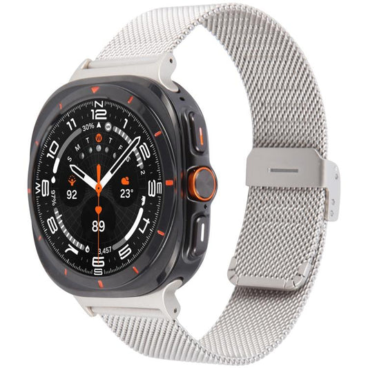 For Samsung Galaxy Watch Ultra 47mm / Ultra 2025 Milanese Integrated Buckle Metal Watch Band(Starlight) by bashfashion