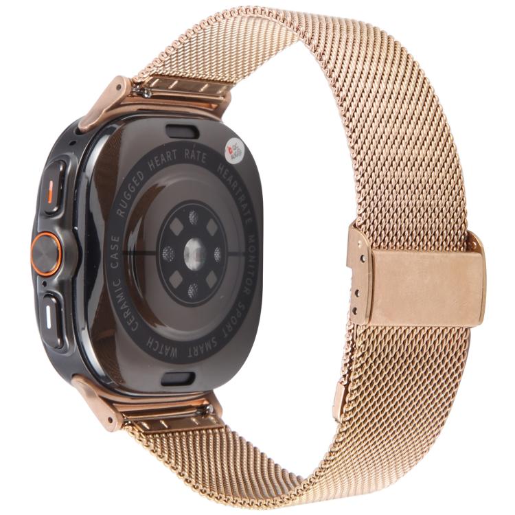 For Samsung Galaxy Watch Ultra 47mm / Ultra 2025 Milanese Integrated Buckle Metal Watch Band(Rose Gold) by bashfashion