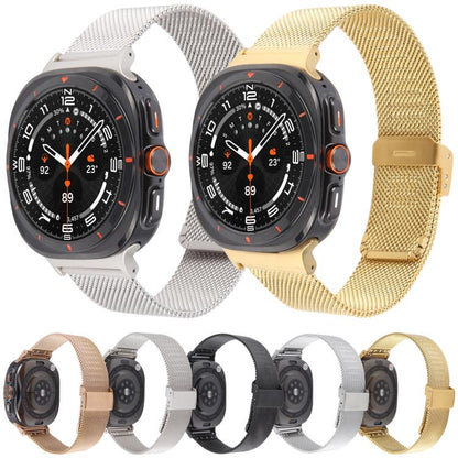 For Samsung Galaxy Watch Ultra 47mm / Ultra 2025 Milanese Integrated Buckle Metal Watch Band(Black) by bashfashion