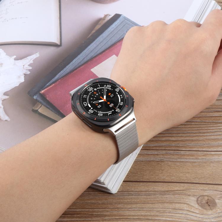 For Samsung Galaxy Watch Ultra 47mm / Ultra 2025 Milanese Integrated Buckle Metal Watch Band(Starlight) by bashfashion