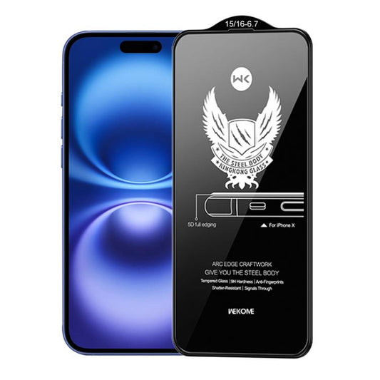 For iPhone 16 Plus / 15 Plus WK WTP-012 KinKong 0.25mm 9H 4D Curved Privacy Tempered Glass Film by WK
