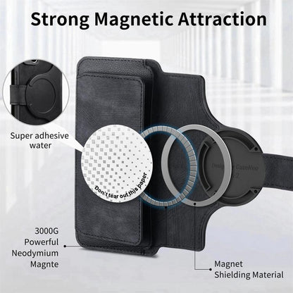 For iPhone 16 Pro Max CaseNeo MagSafe RFID Anti-theft Zipper Wallet Retro Leather Phone Case(Black) by CaseNeo