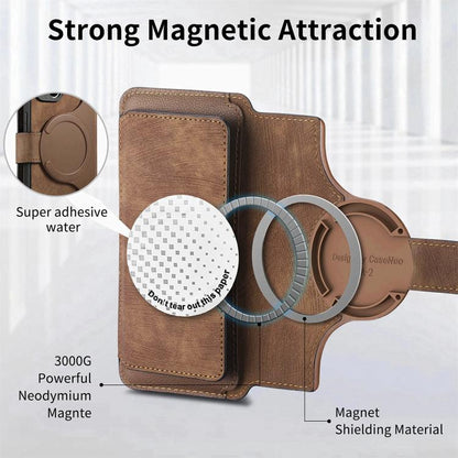 For iPhone 16 Pro CaseNeo MagSafe RFID Anti-theft Zipper Wallet Retro Leather Phone Case(Brown) by CaseNeo