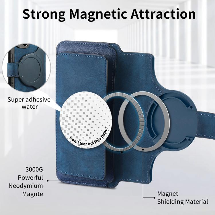 For iPhone 17 Pro Max CaseNeo MagSafe RFID Anti-theft Zipper Wallet Retro Leather Phone Case(Blue) by CaseNeo