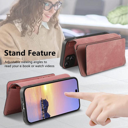 For iPhone 17 Pro Max CaseNeo MagSafe RFID Anti-theft Zipper Wallet Retro Leather Phone Case(Pink) by CaseNeo