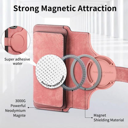 For iPhone 17 Pro Max CaseNeo MagSafe RFID Anti-theft Zipper Wallet Retro Leather Phone Case(Pink) by CaseNeo