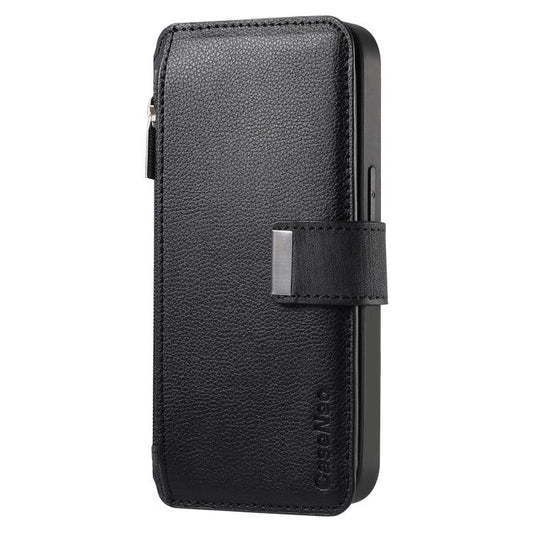 For iPhone 17 Pro CaseNeo MagSafe RFID Anti-theft Zipper Wallet Retro Leather Phone Case(Black) by CaseNeo