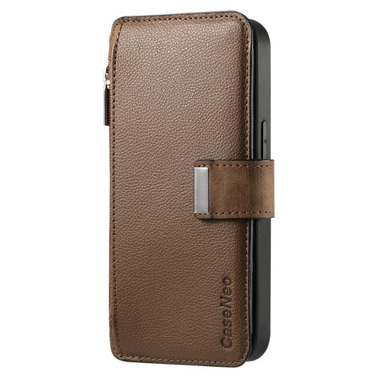 For iPhone 17 Pro CaseNeo MagSafe RFID Anti-theft Zipper Wallet Retro Leather Phone Case(Brown) by CaseNeo
