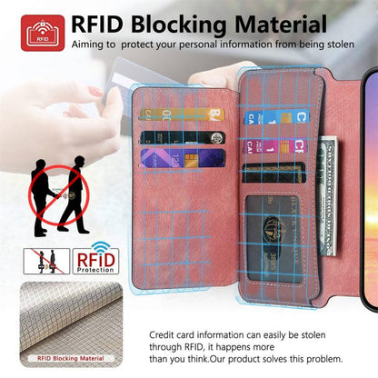 For iPhone 17 Pro CaseNeo MagSafe RFID Anti-theft Zipper Wallet Retro Leather Phone Case(Pink) by CaseNeo