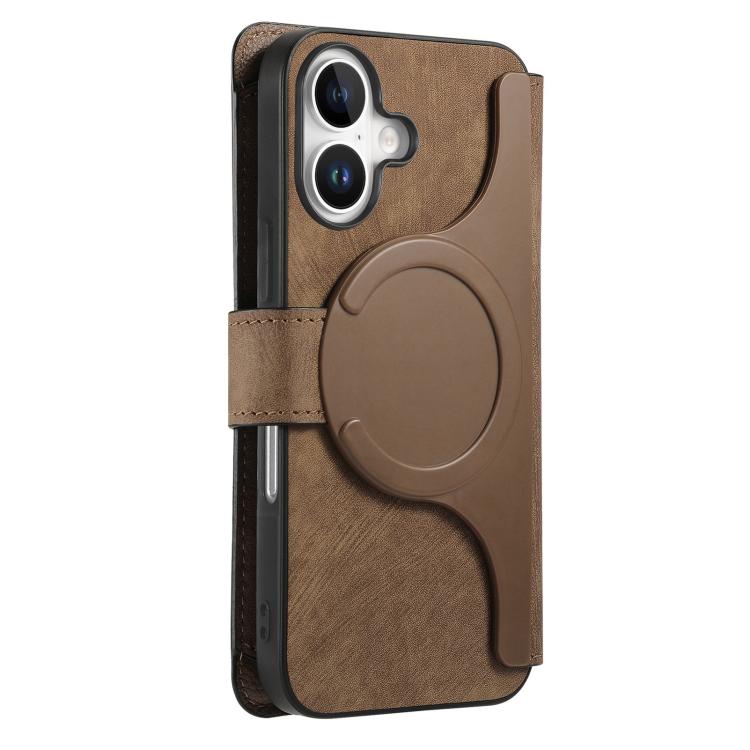 For iPhone 17 CaseNeo MagSafe RFID Anti-theft Zipper Wallet Retro Leather Phone Case(Brown) by CaseNeo