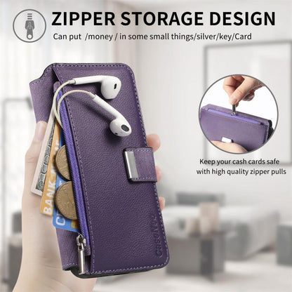 For iPhone 17 CaseNeo MagSafe RFID Anti-theft Zipper Wallet Retro Leather Phone Case(Purple) by CaseNeo