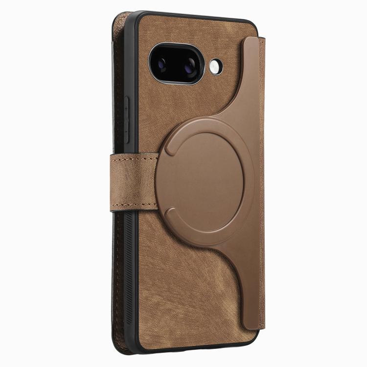 For Google Pixel 9a CaseNeo MagSafe RFID Anti-theft Retro Leather Phone Case(Brown) by CaseNeo