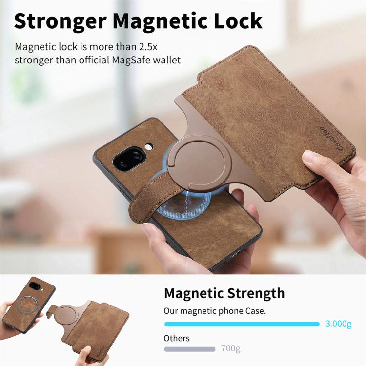For Google Pixel 9a CaseNeo MagSafe RFID Anti-theft Retro Leather Phone Case(Brown) by CaseNeo