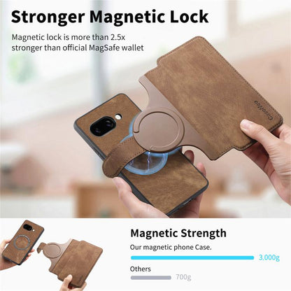 For Google Pixel 9a CaseNeo MagSafe RFID Anti-theft Retro Leather Phone Case(Brown) by CaseNeo