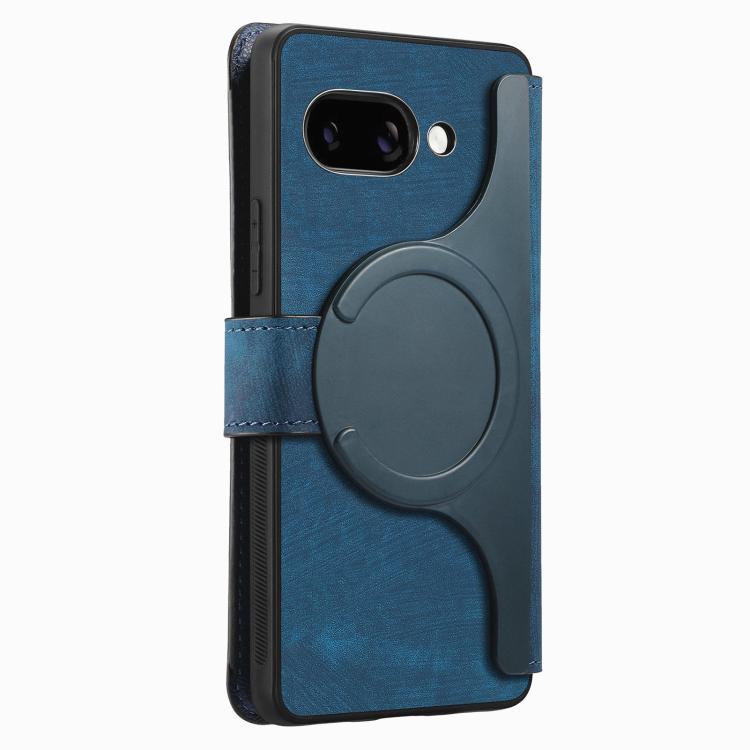 For Google Pixel 9a CaseNeo MagSafe RFID Anti-theft Retro Leather Phone Case(Blue) by CaseNeo