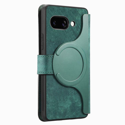 For Google Pixel 9a CaseNeo MagSafe RFID Anti-theft Retro Leather Phone Case(Green) by CaseNeo