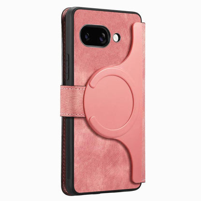 For Google Pixel 9a CaseNeo MagSafe RFID Anti-theft Retro Leather Phone Case(Pink) by CaseNeo