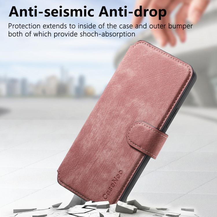 For Google Pixel 9a CaseNeo MagSafe RFID Anti-theft Retro Leather Phone Case(Pink) by CaseNeo