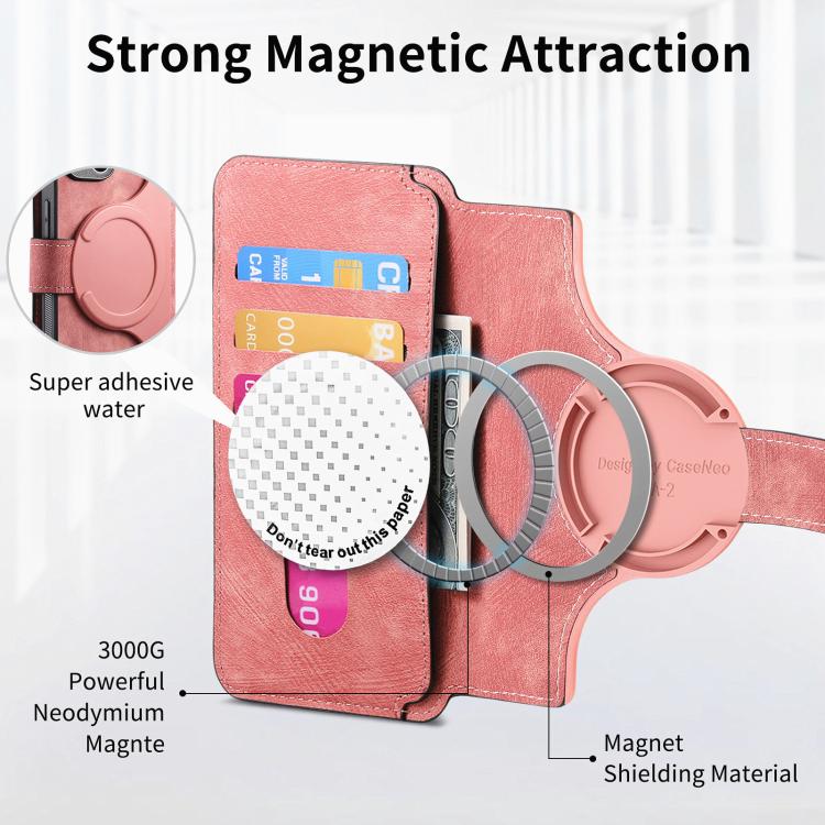 For Google Pixel 9a CaseNeo MagSafe RFID Anti-theft Retro Leather Phone Case(Pink) by CaseNeo