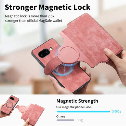 For Google Pixel 9a CaseNeo MagSafe RFID Anti-theft Retro Leather Phone Case(Pink) by CaseNeo