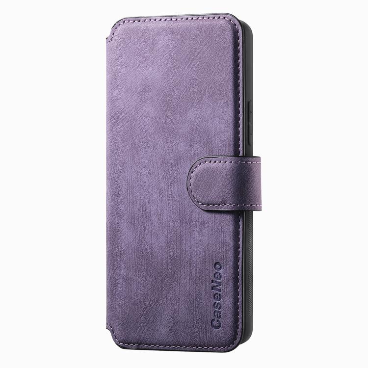 For Google Pixel 9a CaseNeo MagSafe RFID Anti-theft Retro Leather Phone Case(Purple) by CaseNeo