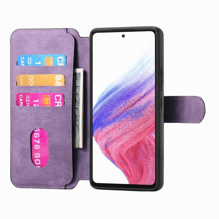 For Google Pixel 9a CaseNeo MagSafe RFID Anti-theft Retro Leather Phone Case(Purple) by CaseNeo