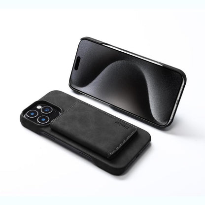 For iPhone 16 Pro Denior D27 Retro Texture RFID MagSafe Photo Frame Card-slot Phone Case(Black) by Denior