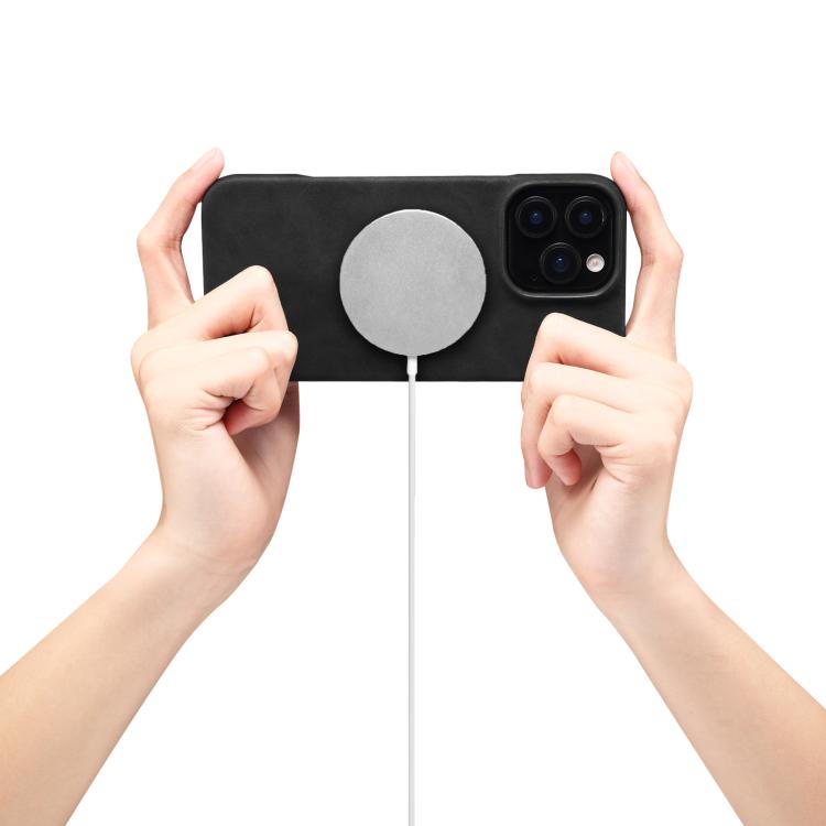 For iPhone 16 Pro Denior D28 Retro Texture RFID MagSafe Vertical Flip Card-slot Phone Case(Black) by Denior