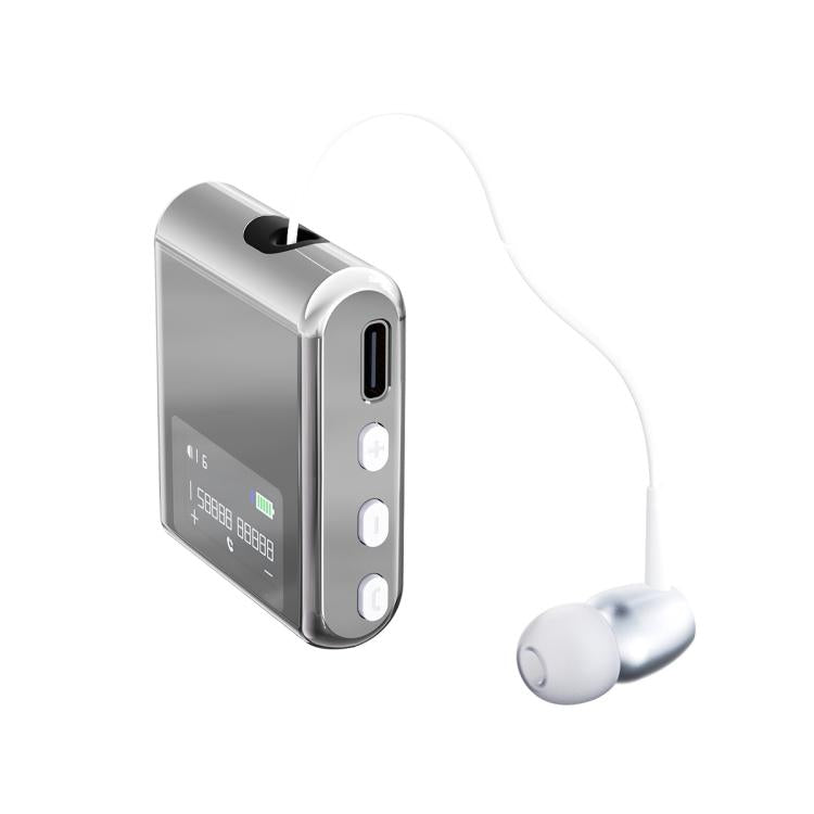 K89 Business Lavalier Single Ear Bluetooth Earphones(Silver) by bashfashion