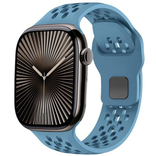 For Apple Watch 46mm / 49mm / 45mm / 44mm xDfind Mesh Reverse Buckle Silicone Watch Band(Premium Blue) by xDfind