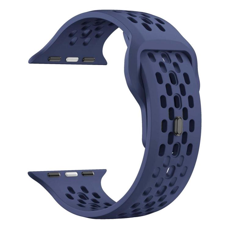 For Apple Watch 46mm / 49mm / 45mm / 44mm xDfind Mesh Reverse Buckle Silicone Watch Band(Navy Blue) by xDfind