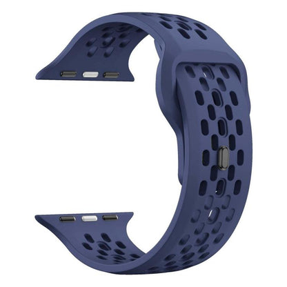 For Apple Watch 46mm / 49mm / 45mm / 44mm xDfind Mesh Reverse Buckle Silicone Watch Band(Navy Blue) by xDfind