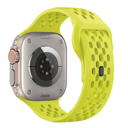 For Apple Watch 46mm / 49mm / 45mm / 44mm xDfind Mesh Reverse Buckle Silicone Watch Band(Lime) by xDfind