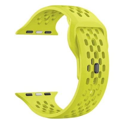 For Apple Watch 46mm / 49mm / 45mm / 44mm xDfind Mesh Reverse Buckle Silicone Watch Band(Lime) by xDfind