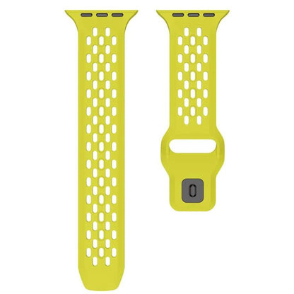 For Apple Watch 46mm / 49mm / 45mm / 44mm xDfind Mesh Reverse Buckle Silicone Watch Band(Lime) by xDfind