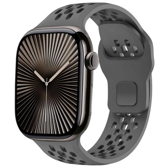 For Apple Watch 46mm / 49mm / 45mm / 44mm xDfind Mesh Reverse Buckle Silicone Watch Band(Dark Grey) by xDfind