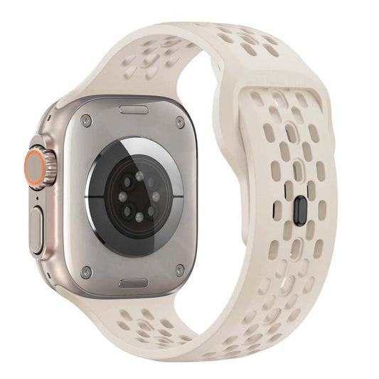 For Apple Watch 46mm / 49mm / 45mm / 44mm xDfind Mesh Reverse Buckle Silicone Watch Band(Starlight) by xDfind