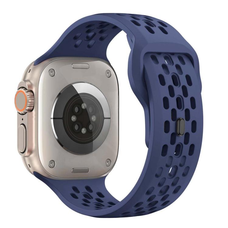 For Apple Watch 42mm / 41mm / 40mm / 38mm xDfind Mesh Reverse Buckle Silicone Watch Band(Navy Blue) by xDfind