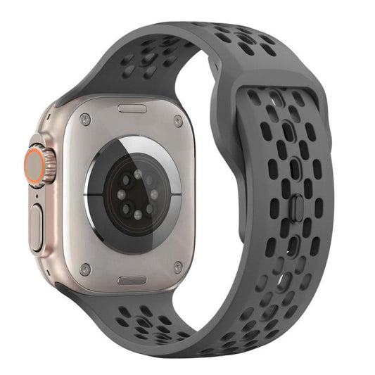 For Apple Watch 42mm / 41mm / 40mm / 38mm xDfind Mesh Reverse Buckle Silicone Watch Band(Dark Grey) by xDfind