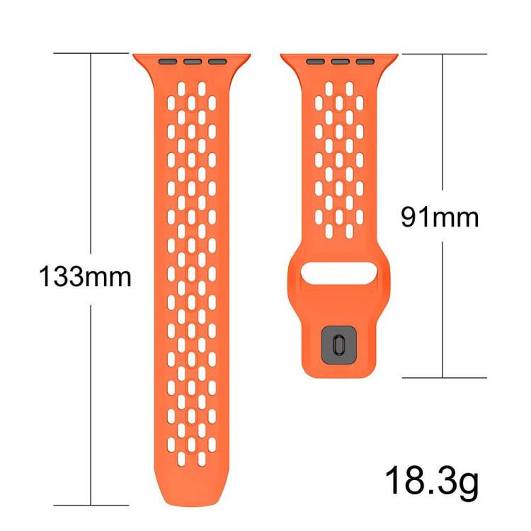 For Apple Watch 46mm / 49mm / 45mm / 44mm xDfind Mesh Reverse Buckle Silicone Watch Band(Orange) by xDfind
