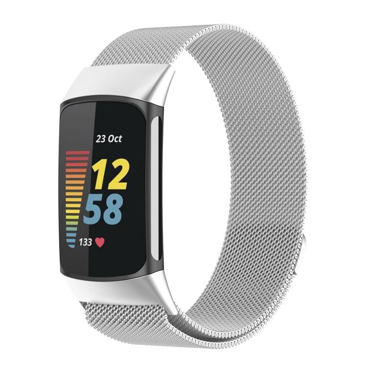 For Fitbit Charge 6 / 5 xDfind Milanese Magnetic Metal Watch Band, Size:S(Silver) by xDfind