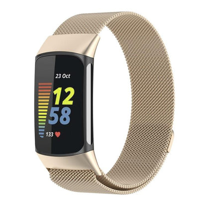 For Fitbit Charge 6 / 5 xDfind Milanese Magnetic Metal Watch Band, Size:S(Champagne Gold) by xDfind