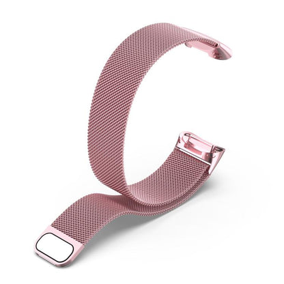 For Fitbit Charge 6 / 5 xDfind Milanese Magnetic Metal Watch Band, Size:L(Rose Pink) by xDfind