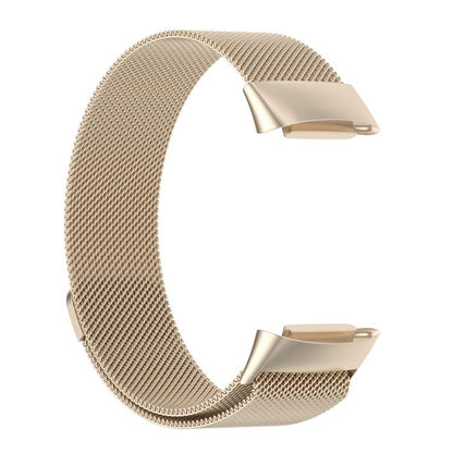 For Fitbit Charge 6 / 5 xDfind Milanese Magnetic Metal Watch Band, Size:L(Champagne Gold) by xDfind