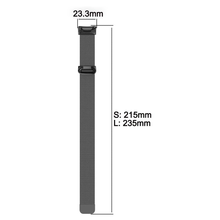 For Fitbit Charge 6 / 5 xDfind Milanese Magnetic Metal Watch Band, Size:L(Silver) by xDfind