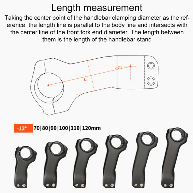 TOSEEK K01 Road Mountain Bike Carbon Fiber Handlebar Riser Faucet, Size:-12 Degree, 80mm(Gloss) by TOSEEK
